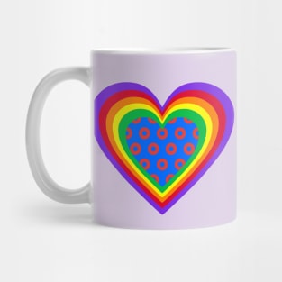 Phish Donuts Heart with Pride Rainbow Mug